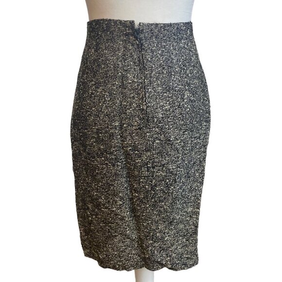 Handmade Black Wrapped Knee Length Pencil Skirt - Picture 2 of 8